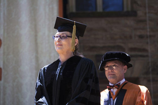 Actress Meryl Streep, one of five honorary degree recipients.