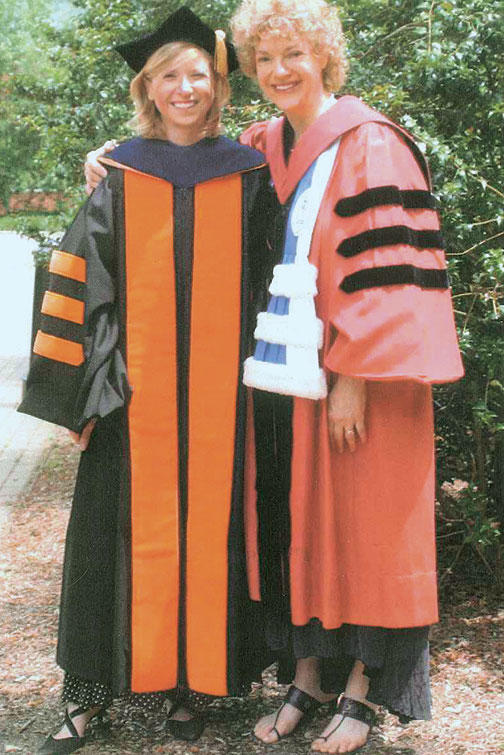 Cuddy and her Princeton adviser, Professor Susan Fiske, on Commencement Day in 2005, when she received her Ph.D.