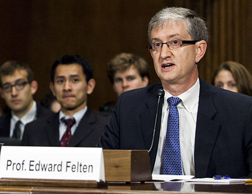 Professor Edward Felten testifies about Big Data before the U.S. Senate Judiciary Committee Oct. 1.