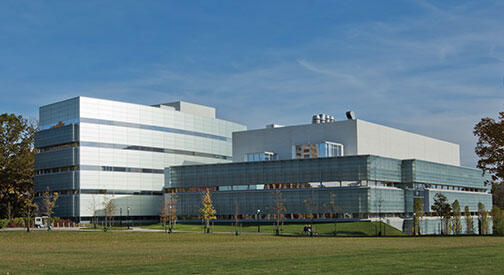 Brain research is centered at Peretsman Scully Hall, left, home to the psychology department, and the Princeton Neuroscience Institute.