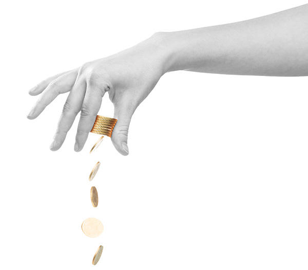 Hand dropping coins