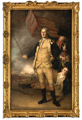 Charles Willson Peale’s “George Washington at the Battle of Princeton," in its refurbished frame.