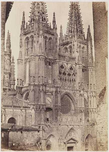 Charles Clifford, British, ca. 1819–1863: Burgos Cathedral, Façade, 1853. Albumen print from waxed paper negative, 41.9 x 30.5 cm. Princeton University Art Museum Museum purchase, Fowler McCormick, Class of 1921, Fund (2010 125). Photo: Bruce M. White.