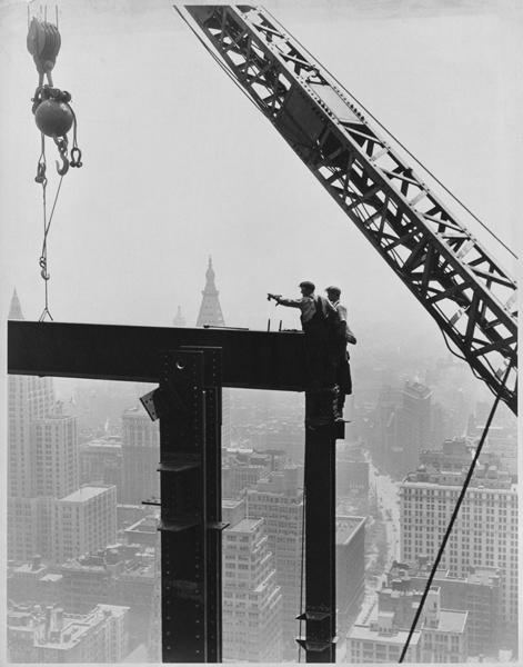 Lewis W. Hine, American, 1874–1940: Laying a Great Beam on the Empire State Building, 1930. Gelatin silver print, 34.3 x 24.6 cm. Princeton University Art Museum, anonymous gift (x1973 41).  Photo: Bruce M. White.