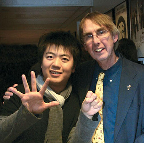 Pianist Lang Lang, left, performed in October at McCarter Theatre to honor half a century of service by William Lockwood ’59, right.