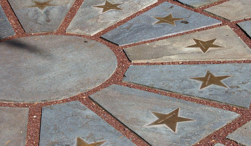 Princeton’s memorial garden has 13 stars, each inscribed with the name of an alum killed on Sept. 11.