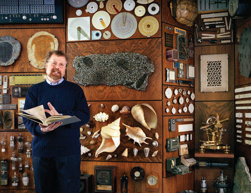 Myhrvold at home, where his many collections illustrate his wide range of interests.