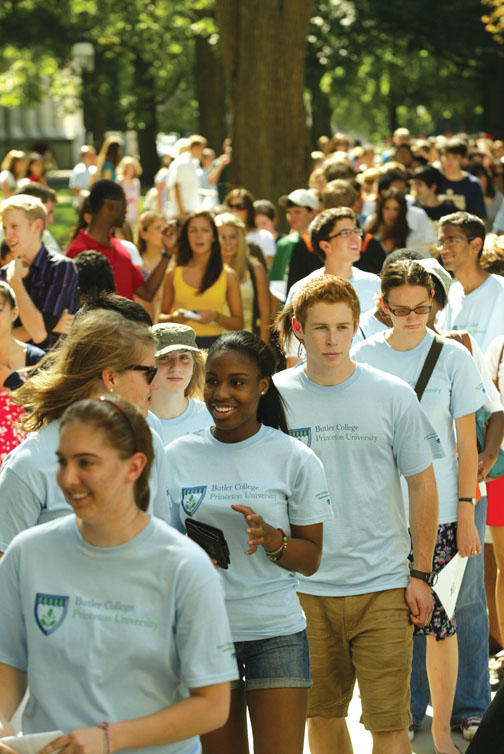 Members of the Class of 2013 on their way to Opening Exercises in the University Chapel.