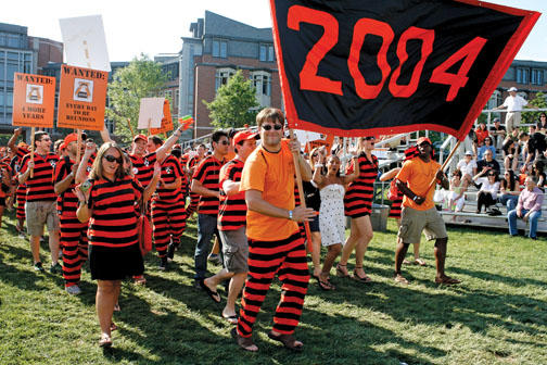 The fifth-reunion class is “wanted” on Poe-Pardee Field.