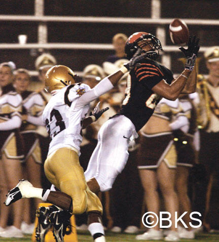 Will Thanheiser '09 caught nine passes for 120 yards against Lehigh.