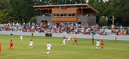 LIVE.SP_SoccerStadium_0.jpg The Princeton women beat Boston University in Roberts Stadium’s first game.