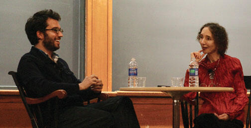 NB_FoerOates095new.jpg Jonathan Safran Foer ’99 talks with Joyce Carol Oates.