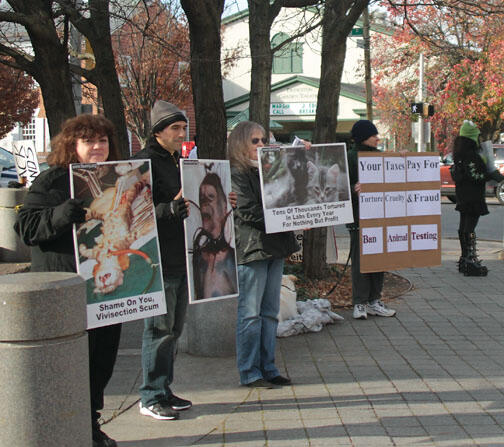 NB_Lede0154new.jpg Animal-rights activists gathered on Washington Road in November to protest the University’s treatment of research animals.