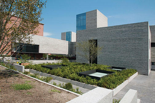 Researchers are expected to begin moving into the Andlinger Lab in October as the project, begun in 2012, is completed. At left is the E-Quad.