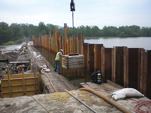 A restoration project provides a rare glimpse of the Lake Carnegie dam, constructed in 1907.