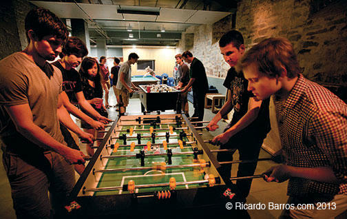 Graduate students come together in the D-Bar of the Graduate College.