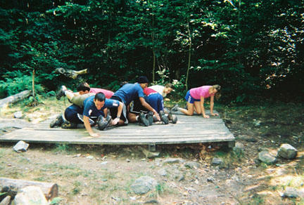 Team building through a game of "miniature tanks" in Vermont.
