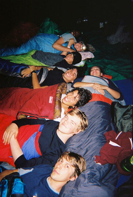 Settling in for the night.