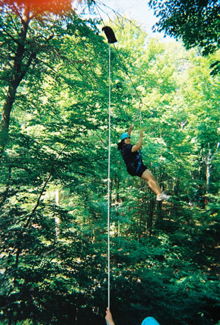 A trip on the "SuperZip" zipline at Princeton Blairstown Center.
