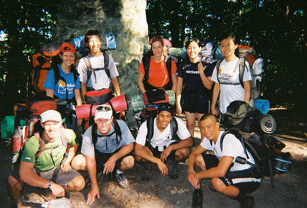 Backpacks filled, ready for the trail in Connecticut.