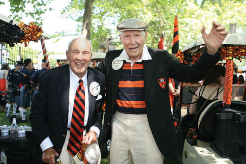 Norm Carter ’38, left, and John Hardy ’38.