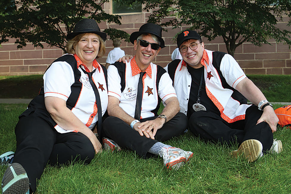 From left: Pat Kuntz Falcone ’74;  her husband, Roger Falcone ’74; and  Ron Krauss ’74 at Reunions 2009.