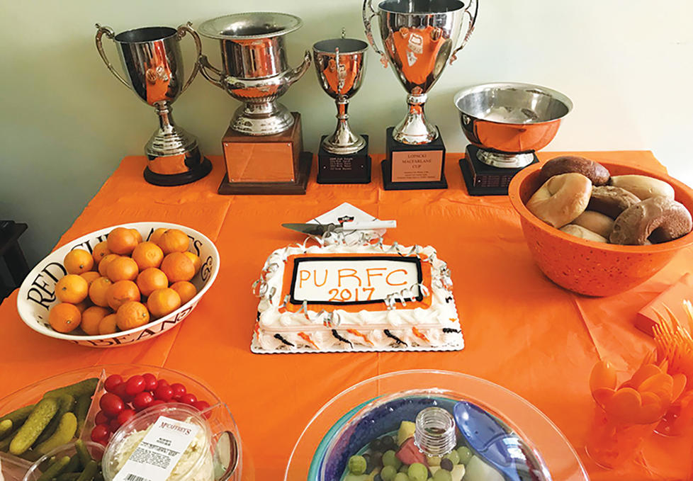 Rugby club buffet spread