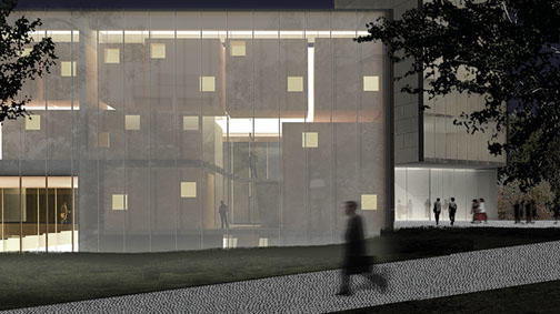 LEWIS CENTER FOR THE ARTS: Expected completion in 2017, Steven Holl Architects. 139,000