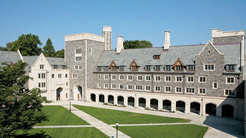 WHITMAN COLLEGE: 2007, Demetri Porphyrios *80 for Porphyrios Associates, with Einhorn Yaffee Prescott (Fisher, North, Hargadon, Lauritzen, South Baker, and 1981 halls; Murley-Pivirotto Family Tower; Community dining hall). 281,000