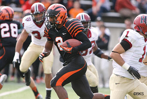 Anthony Gaffney ’16’s long kick return helped to spark Princeton’s memorable comeback against Harvard in 2012.