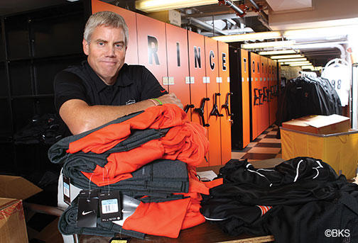 Clifton Perry in the equipment room at Caldwell Field House.