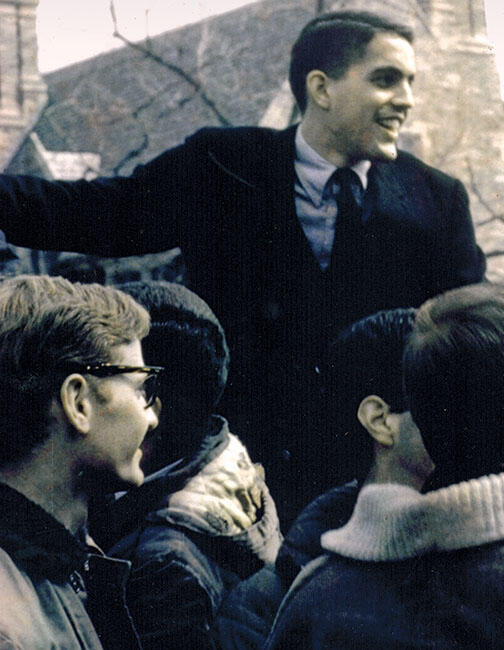 Gary Walters ’67 and his classmates celebrate Princeton’s Final Four bid in 1965.