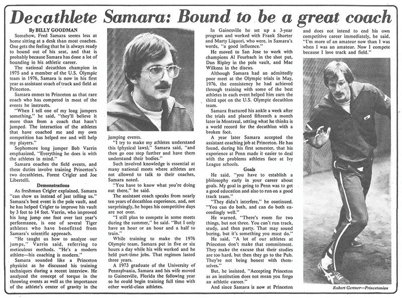 A 1978 Daily Princetonian story highlighted Samara’s knack for teaching technique.