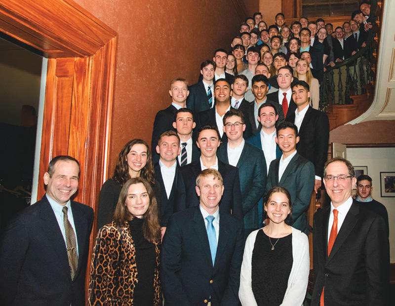 ROTC pose for photo at a presidential dinner.