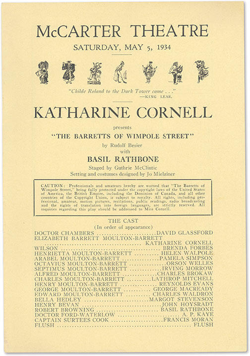 TWT-WellesProgramShadow.jpg Playbill listing Orson Welles in his first American role.