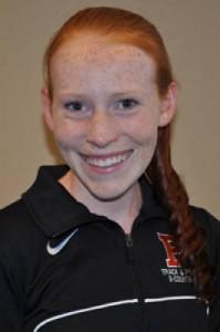 Womenâs Heps champion Megan Curham â17. (Office of Athletic Communications)