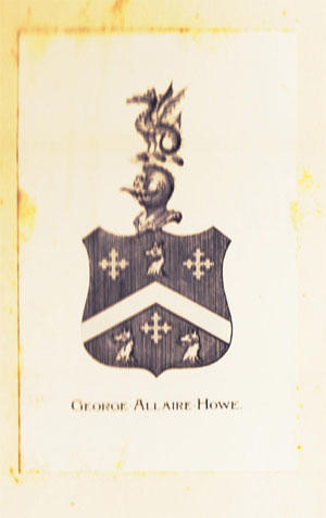 A bookplate from George Allaire Howe, Class of 1878.