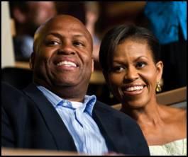 Craig Robinson ’83 and Michelle Robinson Obama ’85