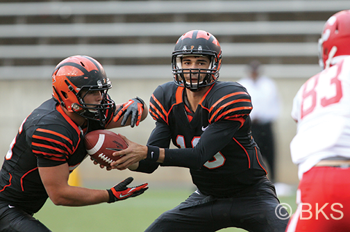 kanoff.png Chad Kanoff ’17, center, in action during his freshman season.