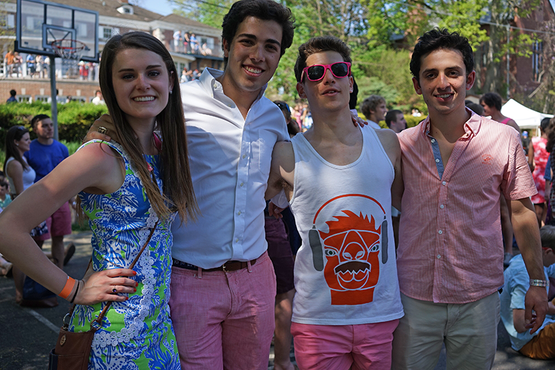 From left, Natalie Fahlberg ’18, Sebastian Negron-Reichard, Brandt Beckerman ’18, and Emilio Moreno ’18