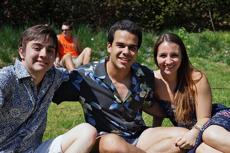 From left, Austin O'Baker ’17, Ariel Segal ’17, and Kelly Sciora