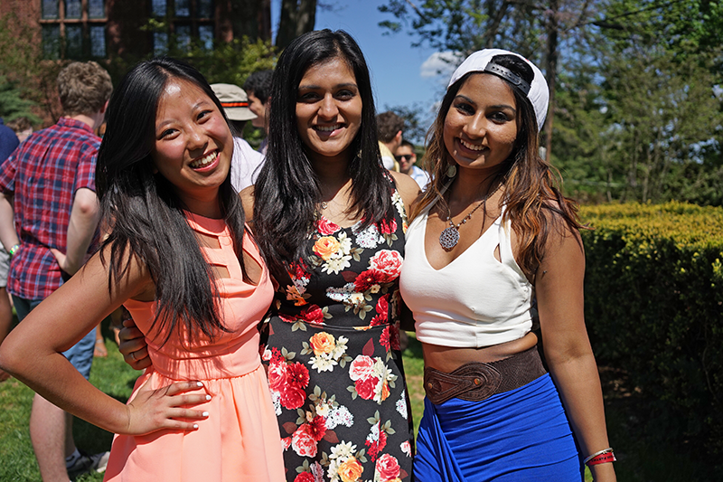 From left, Kelly Zhou ’17, Jinal Patel ’17, and Kamini Persaud ’17