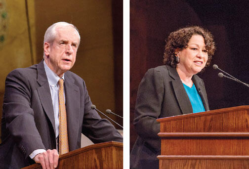 pres-page_6.jpg Madison Medalist Hunter Rawlings *70 (left) and Wilson Award winner Sonia Sotomayor ’76 at Alumni Day.