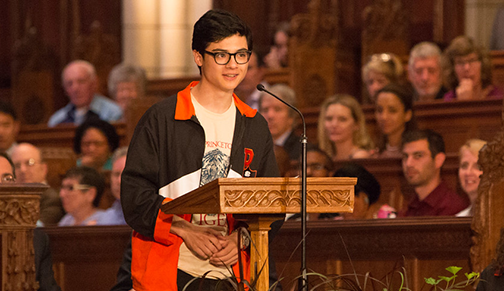 Andrew Sondern ’15 at Class Day