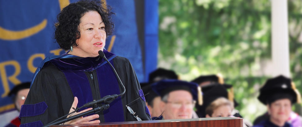 Appeals court judge Sonia Sotomayor '76, shown as she received an honorary degree from Pace University in 2003, has been nominated to become a Supreme Court justice. 