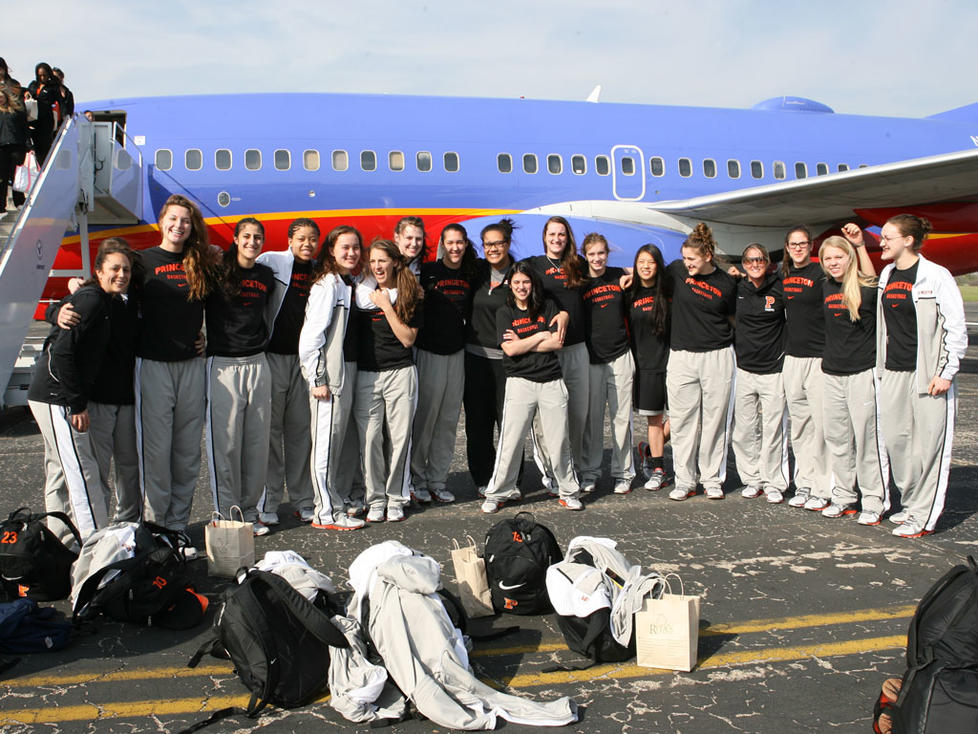 A team photo on the tarmac. This was Princeton's fourth straight NCAA Tournament trip, and the final one for four seniors in the Class of 2013.